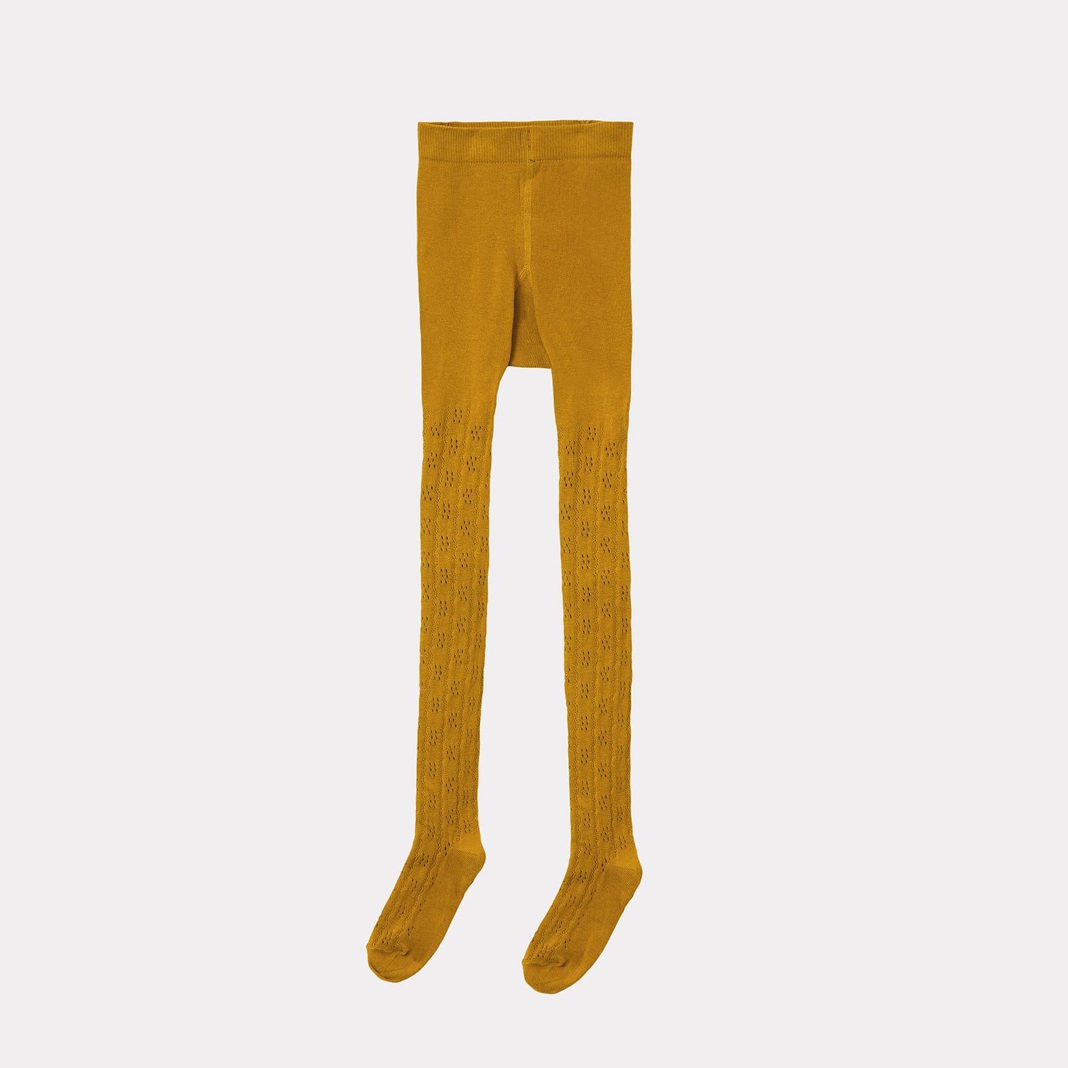Girls Dark Yellow Cotton Tights
