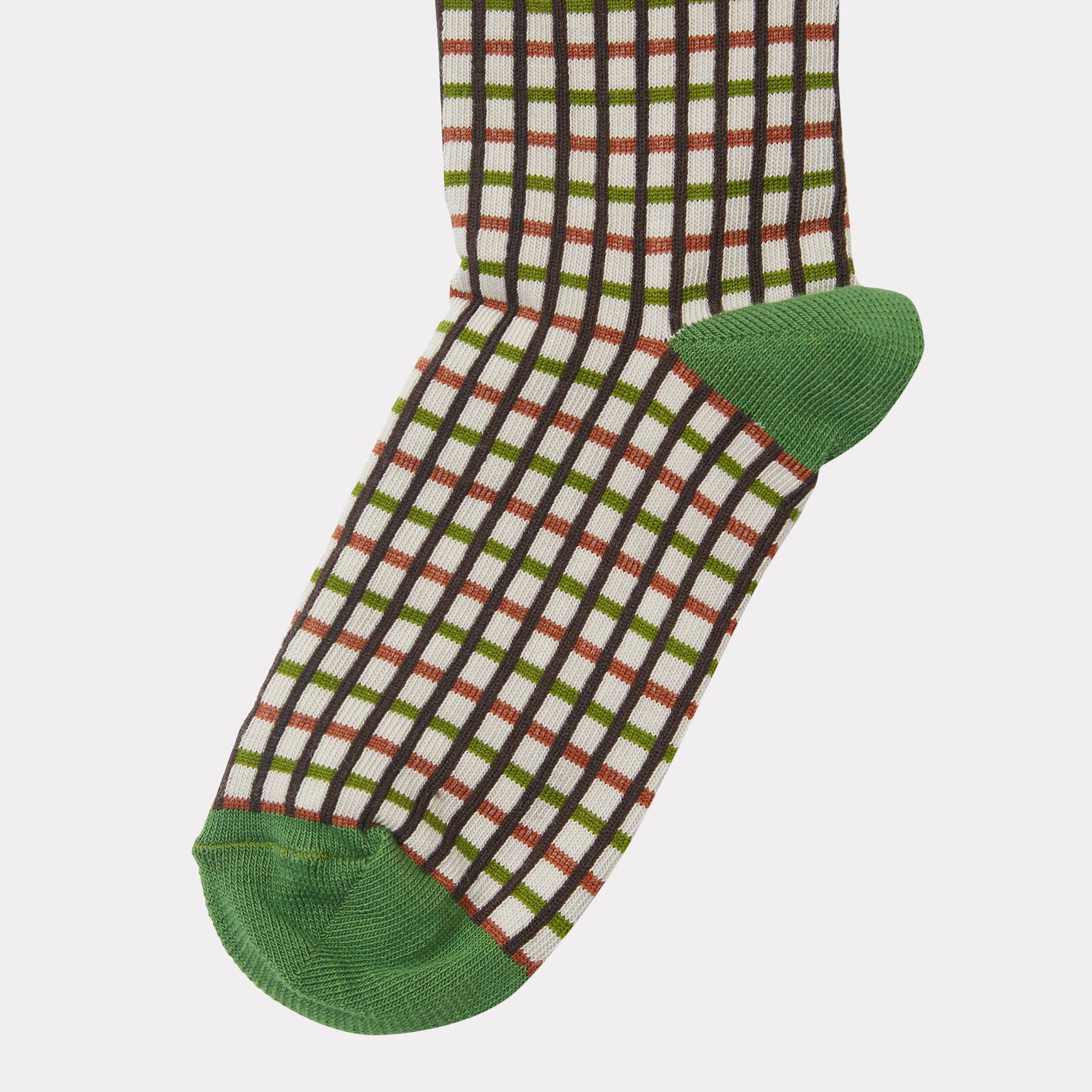 Boys & Girls Green Check Cotton Socks