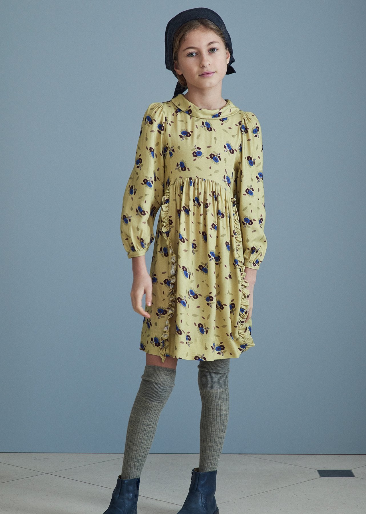 Girls Yellow Floral Dress