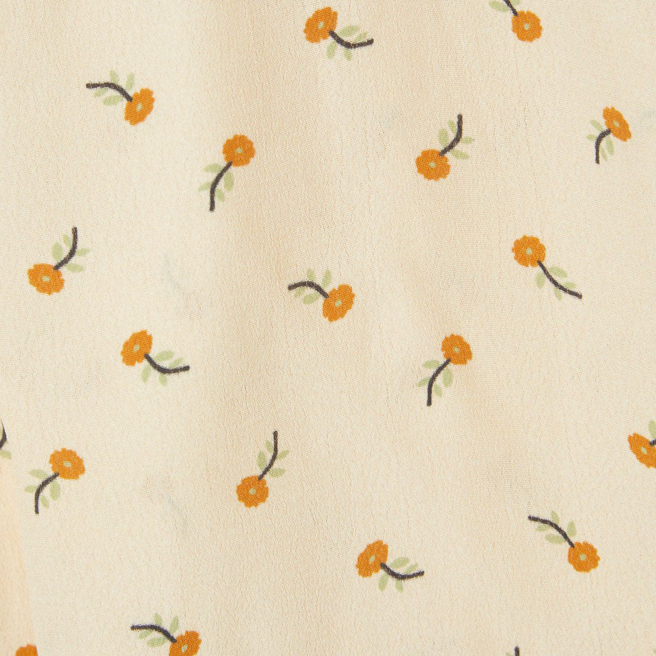 Girls Beige Flower Printed Shirt