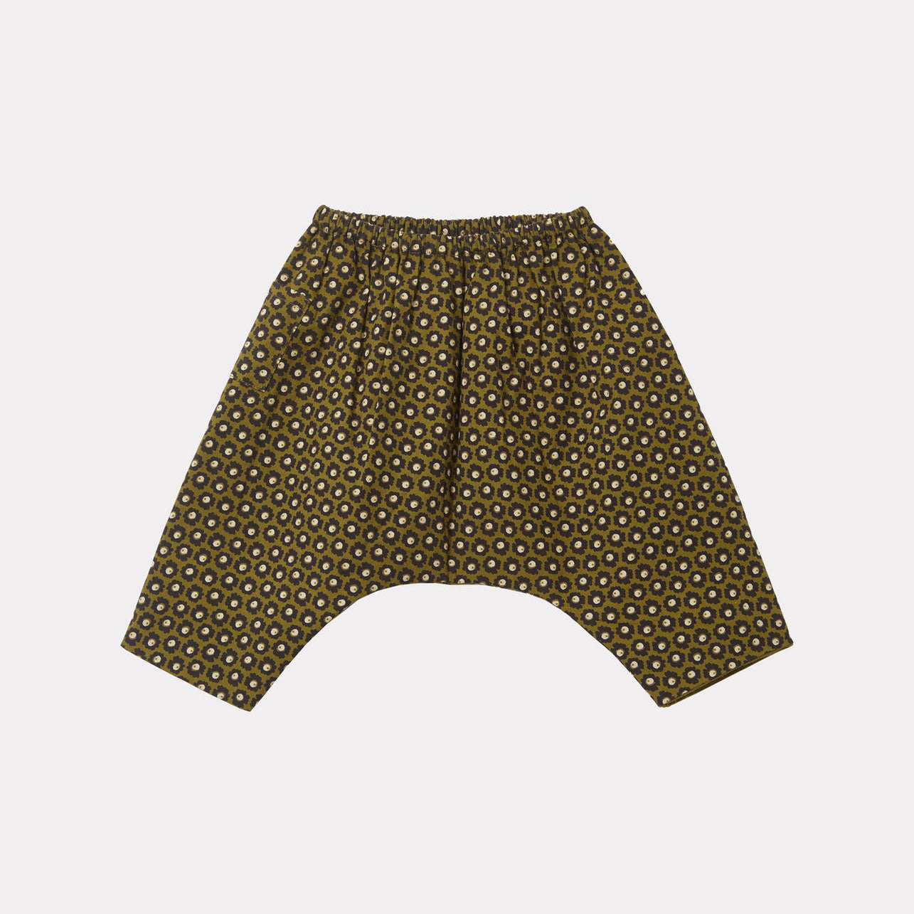 Girls Green Flower Printed Trousers