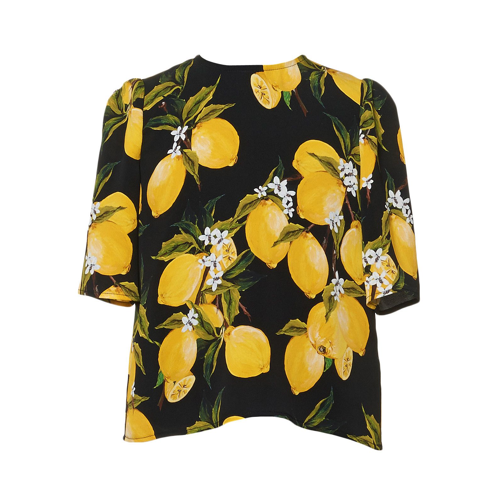 Girls Black Cotton Lemons Printed Blouse - CÉMAROSE | Children's Fashion Store - 1