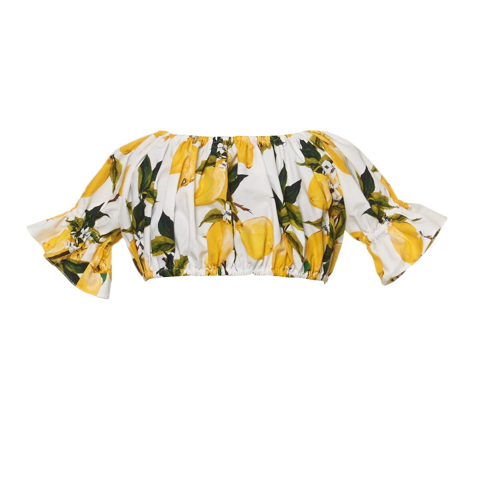 Girls White Cotton Lemons Printed Blouse - CÉMAROSE | Children's Fashion Store - 2