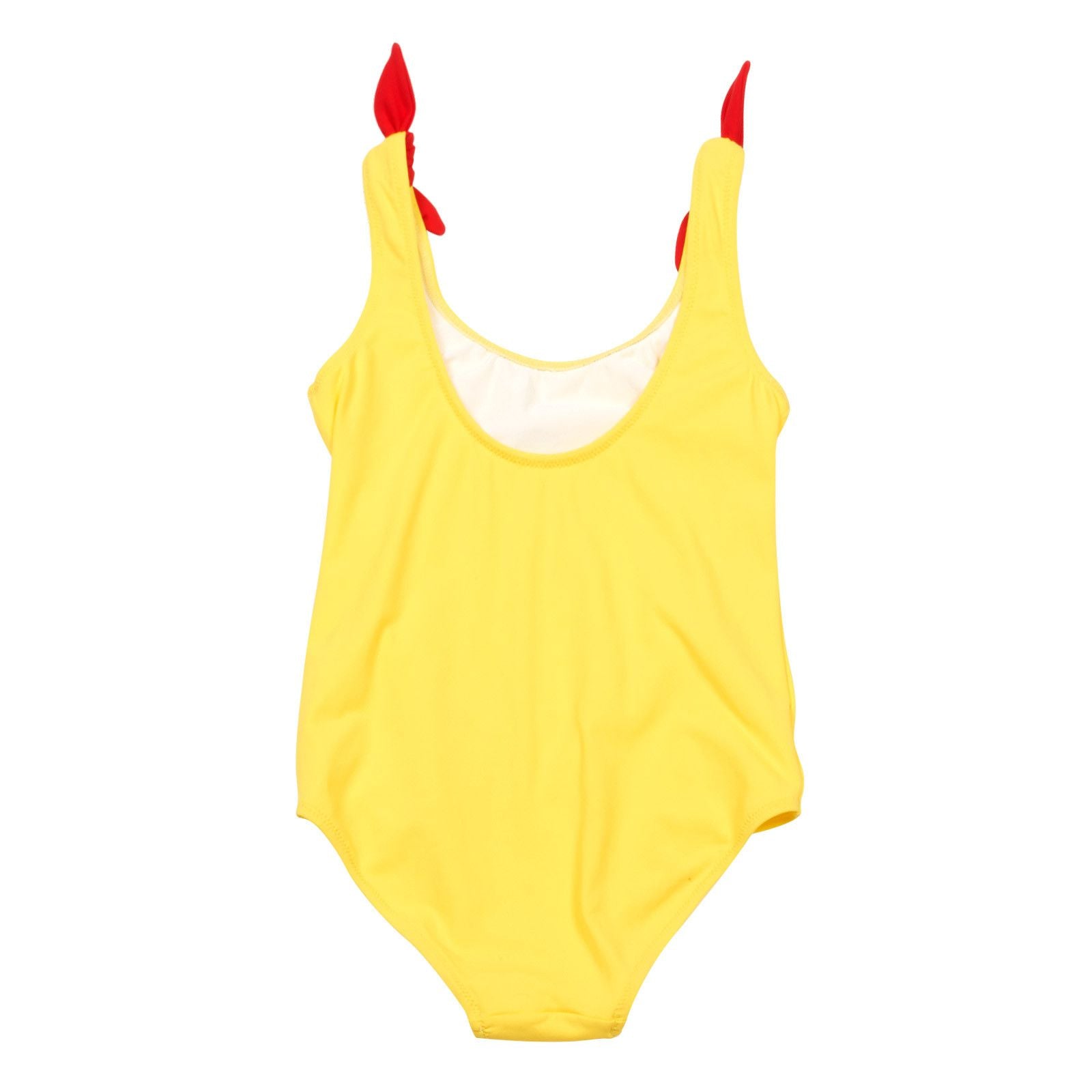 Girls Yellow Cartoon Printed Bow Straps Swimsuit - CÉMAROSE | Children's Fashion Store - 2