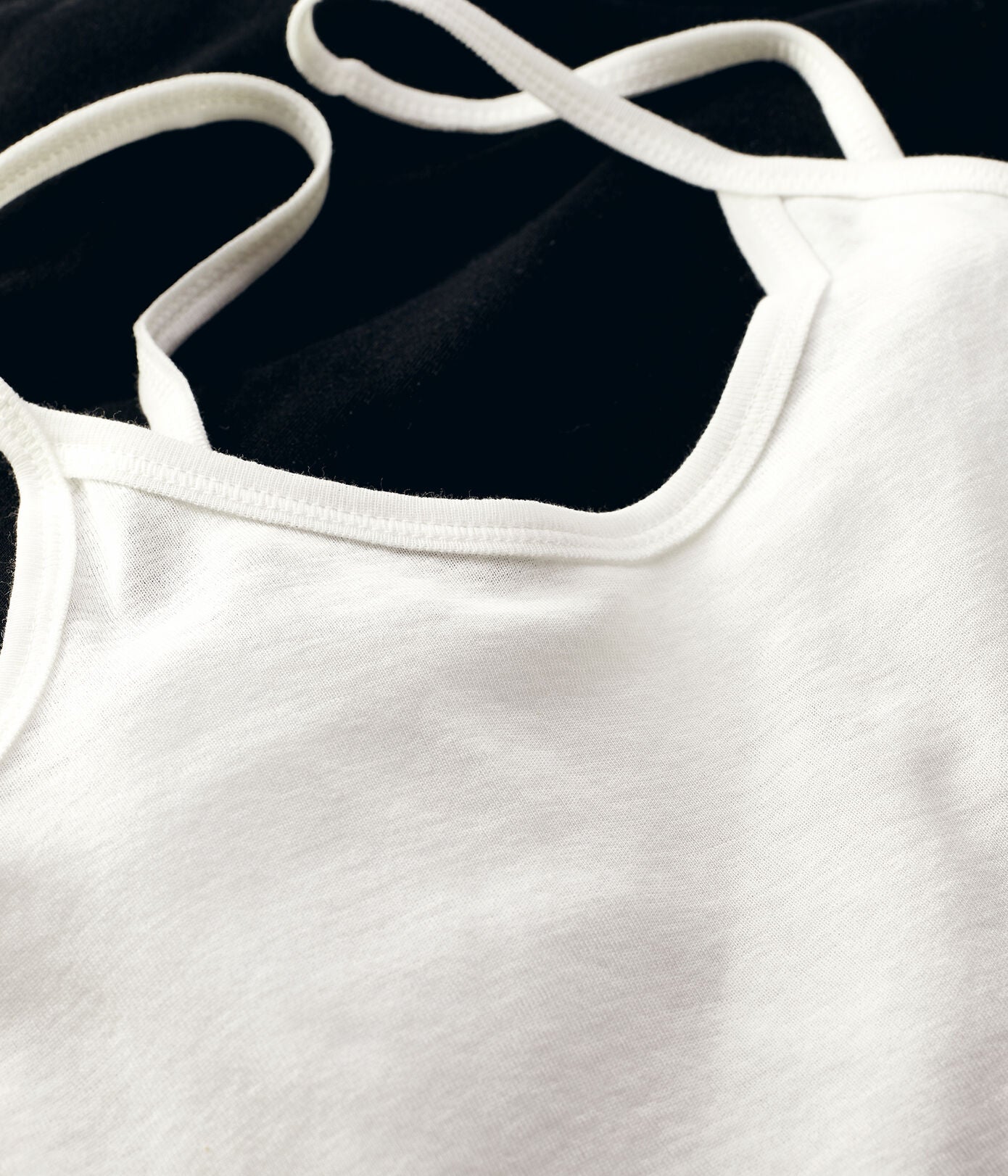Girls Black & White Cotton Vest Set