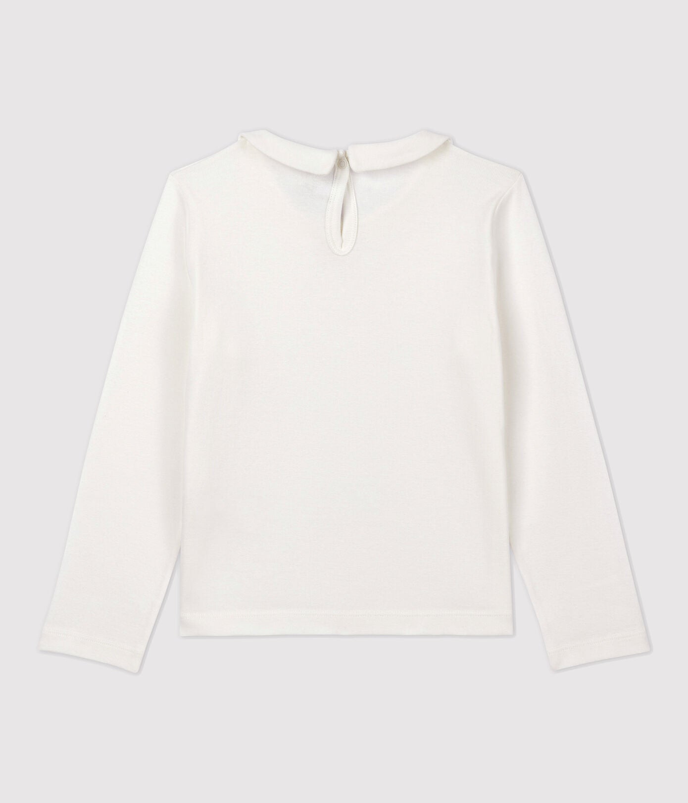 Girls White Cotton T-Shirt