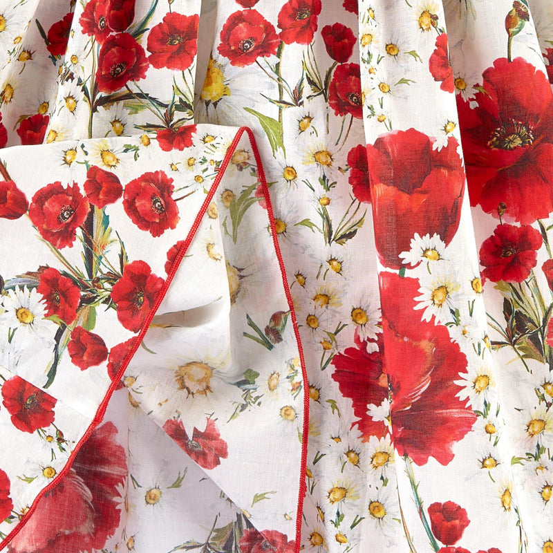 Girls White Cotton Flower Printed Backless Dress - CÉMAROSE | Children's Fashion Store - 3