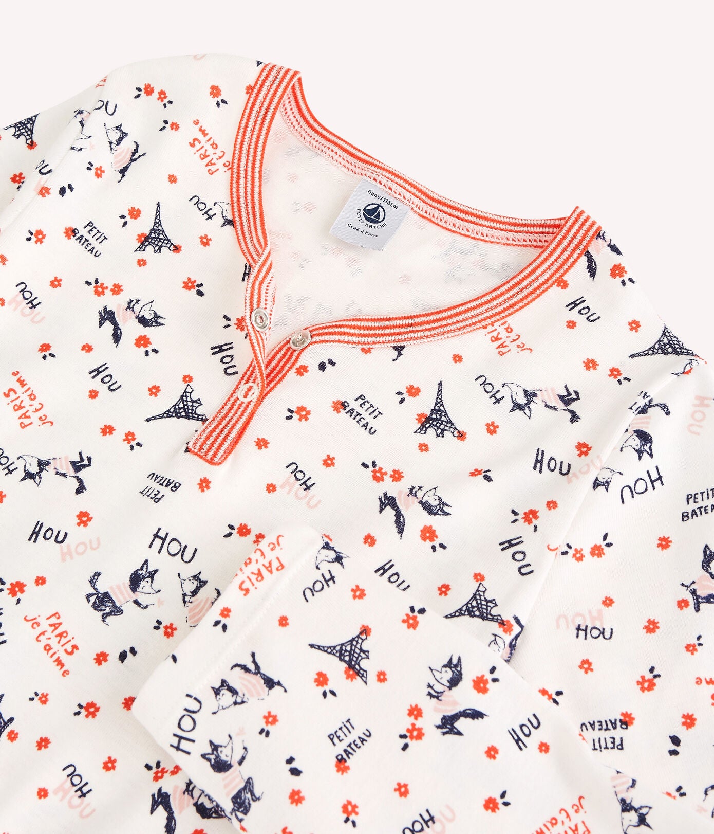 Girls White Printed Cotton Nightwear Dress
