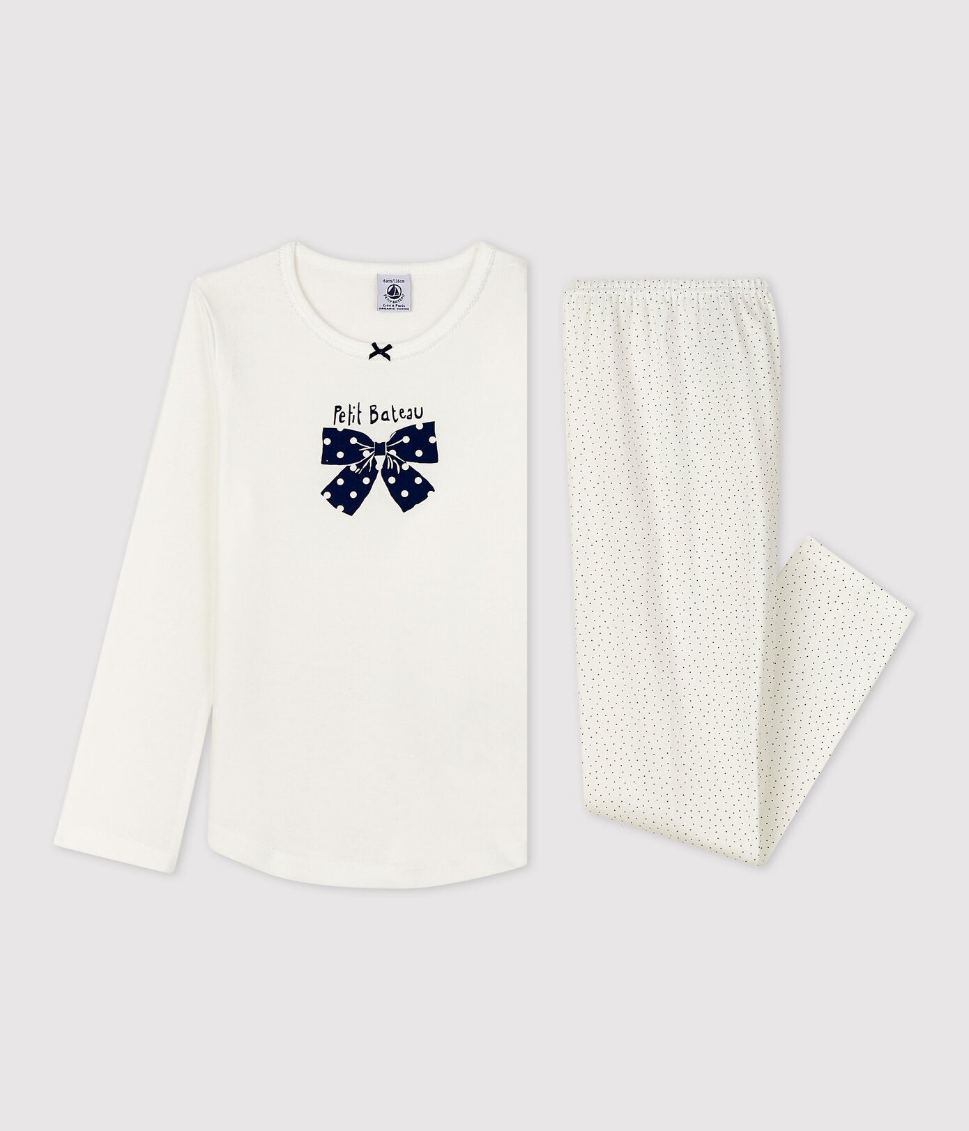 Girls White Printed Nightwear Set