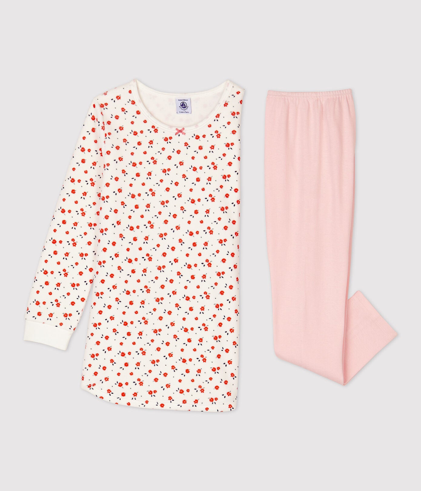 Girls Pink Floral Cotton Nightwear Set