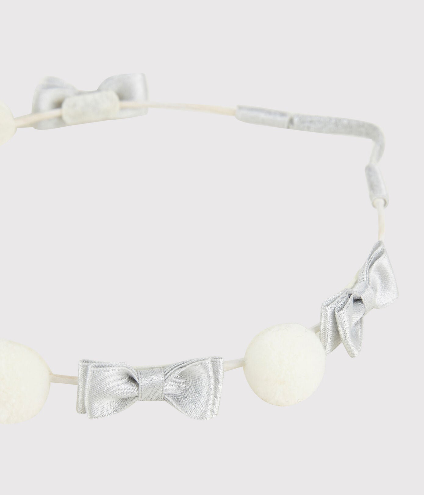 Girls Silver Pompom Hair Accessories