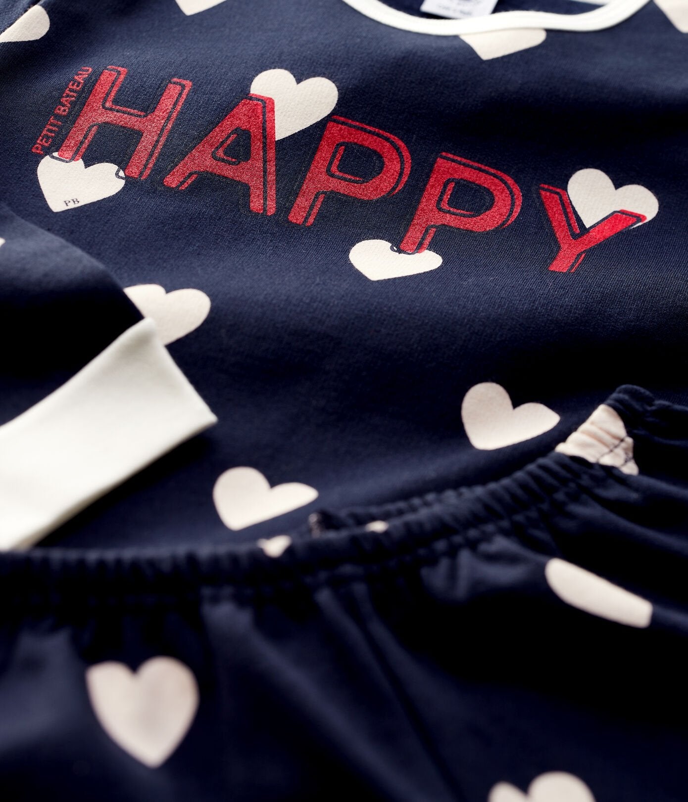 Girls Navy Heart Cotton Nightwear Set