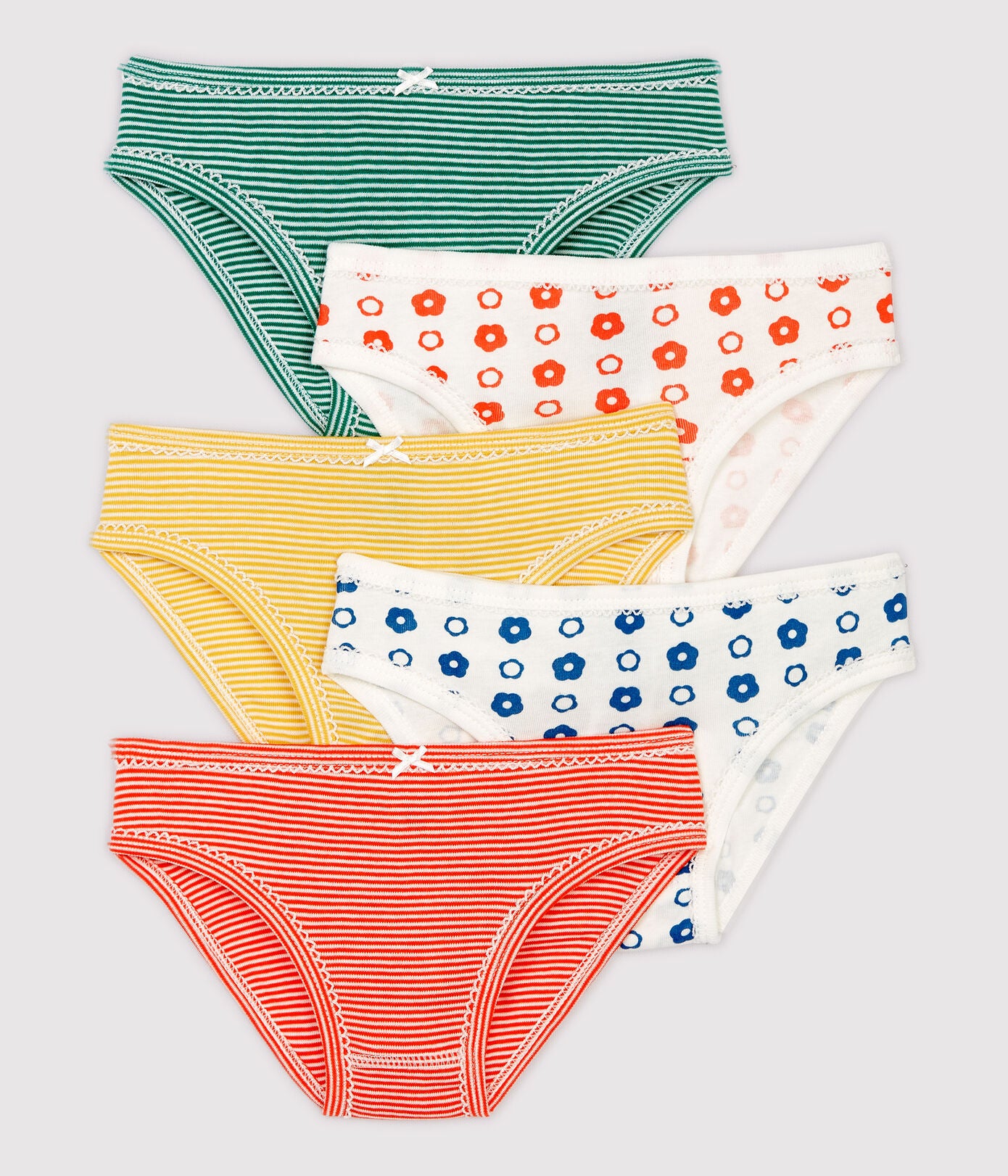 Girls Multicolor Cotton Underwear Set (5 Pack)