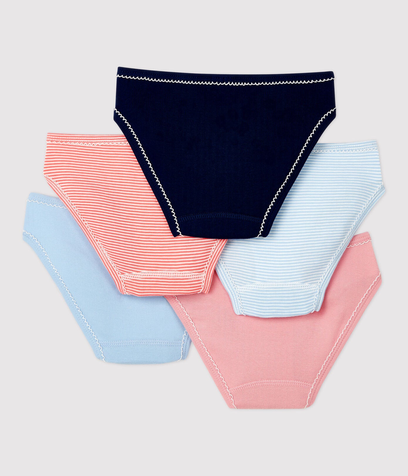 Girls Multicolor Cotton Underwear Set (5 Pack)