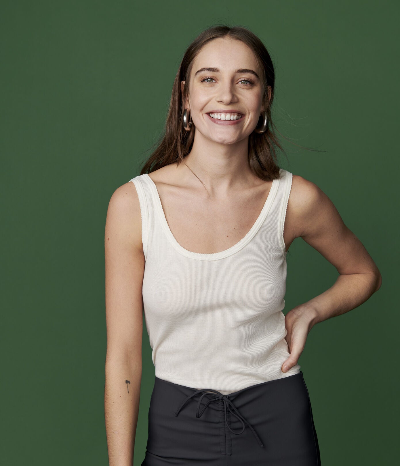 Girls White Cotton Vest