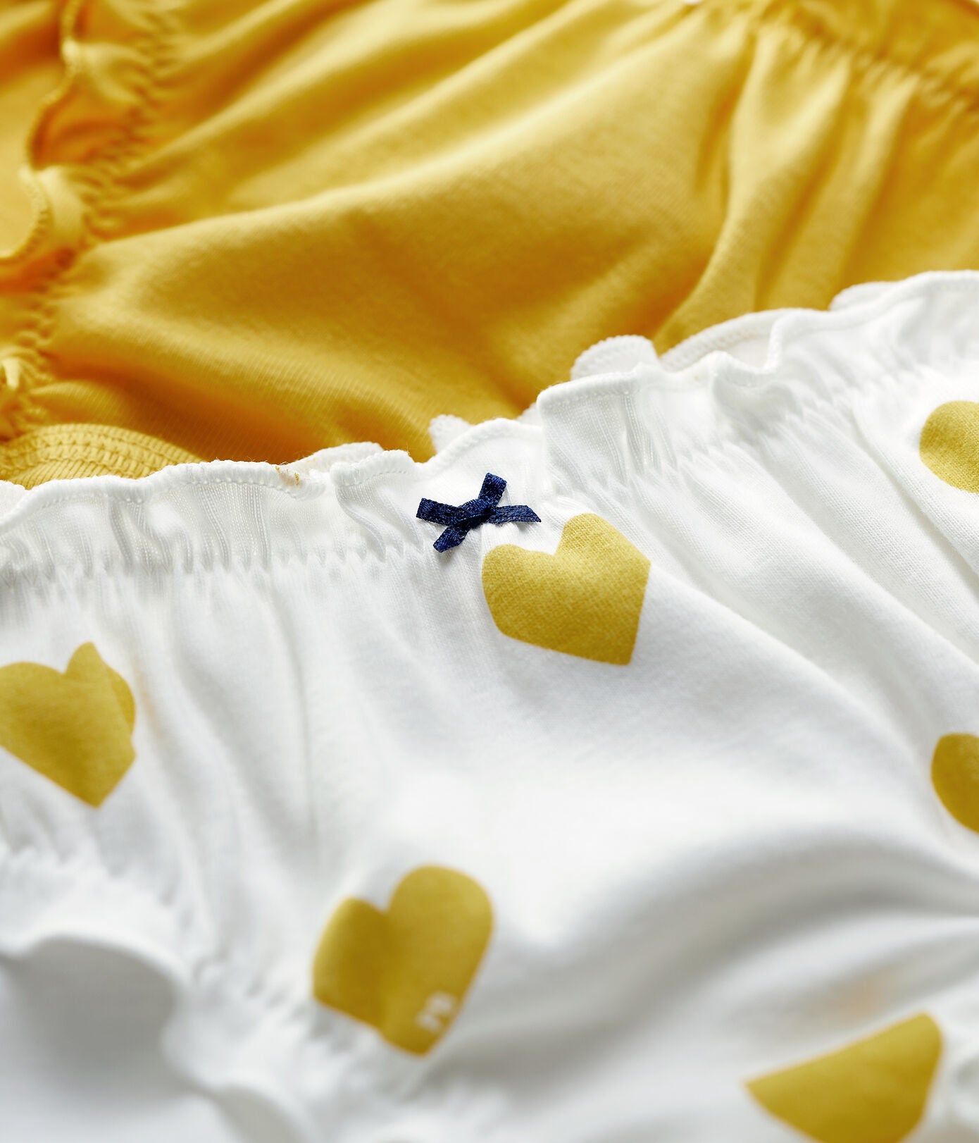 Girls White & Yellow Cotton Underwear Set (2 Pack)
