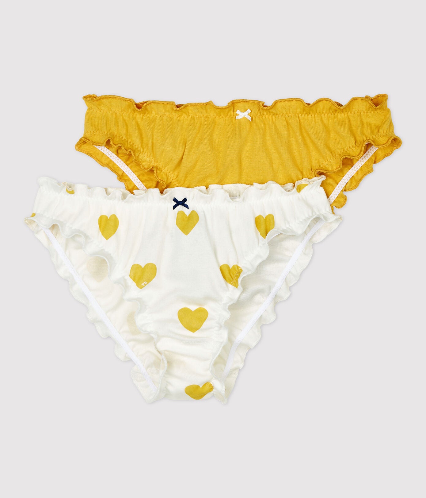 Girls White & Yellow Cotton Underwear Set (2 Pack)