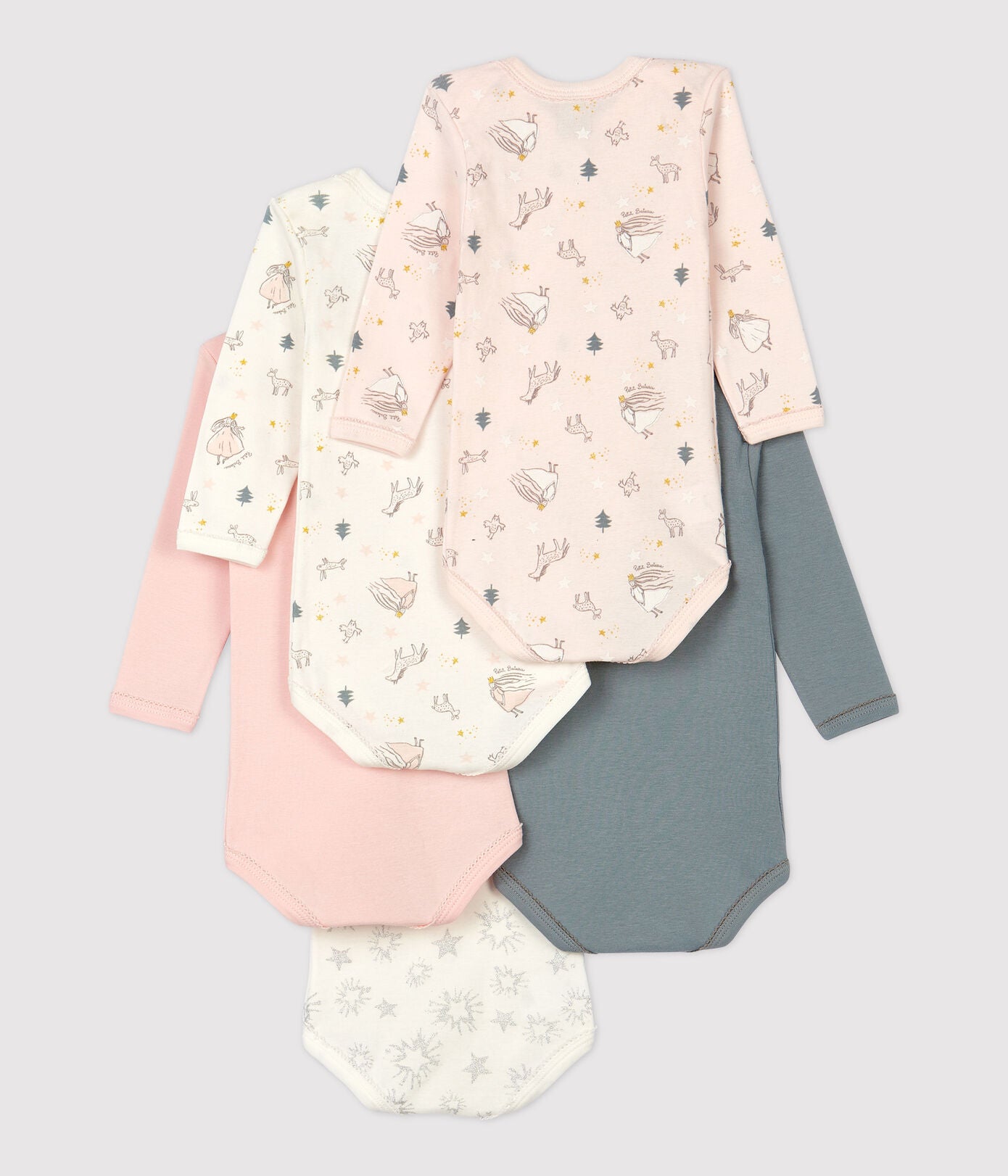 Baby Girls Multicolor Cotton Babysuit Set(5 Pack)