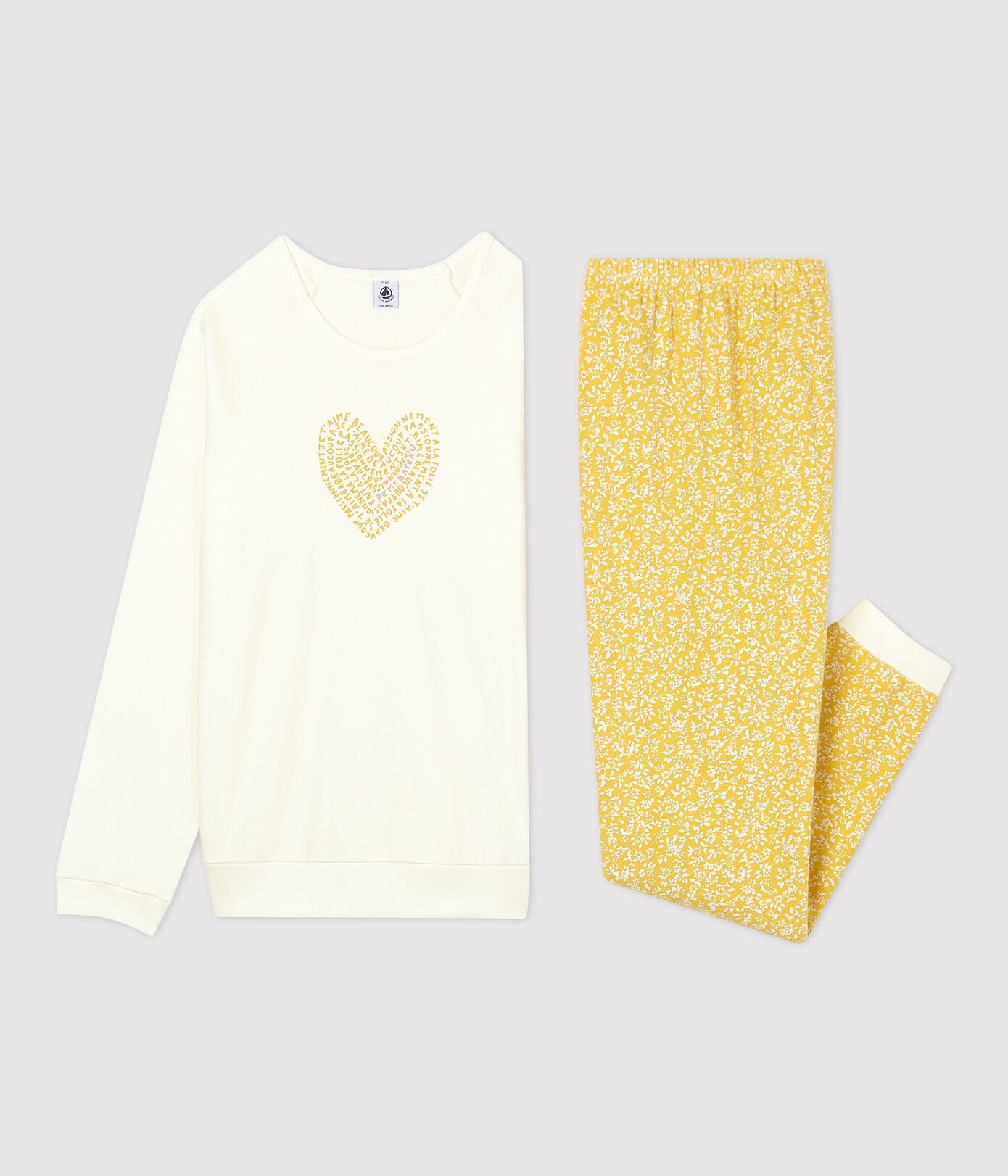 Girls Yellow Printed Cotton Nightwear Set