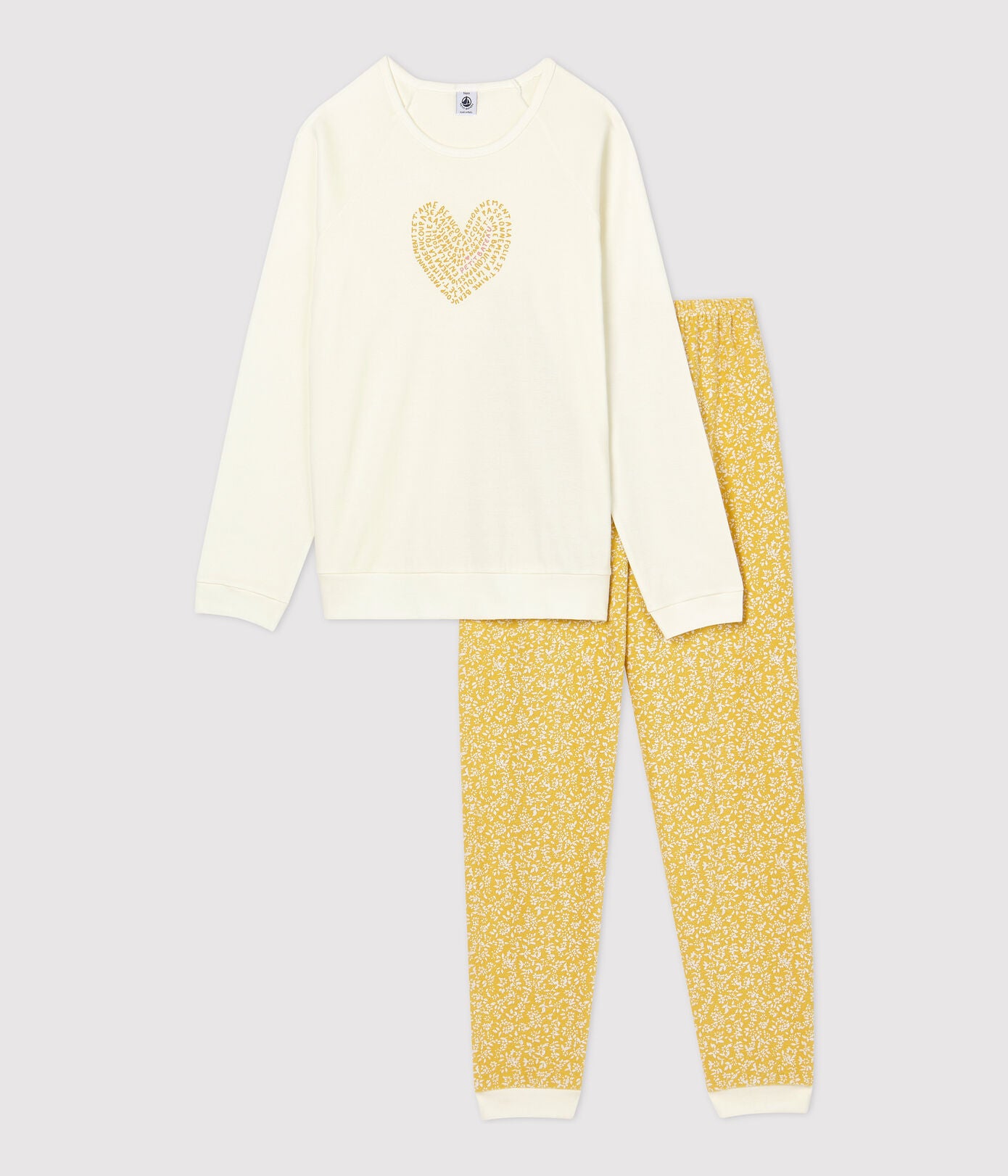 Girls Yellow Printed Cotton Nightwear Set
