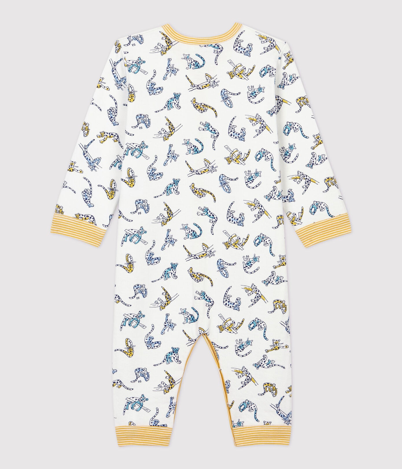 Baby Boys White Printed Cotton Babysuit