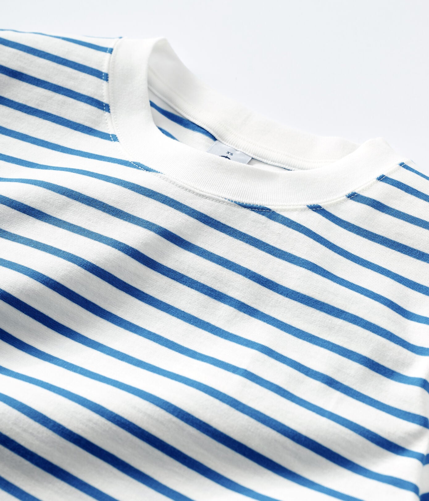 Girls Blue Stripes Cotton T-Shirt