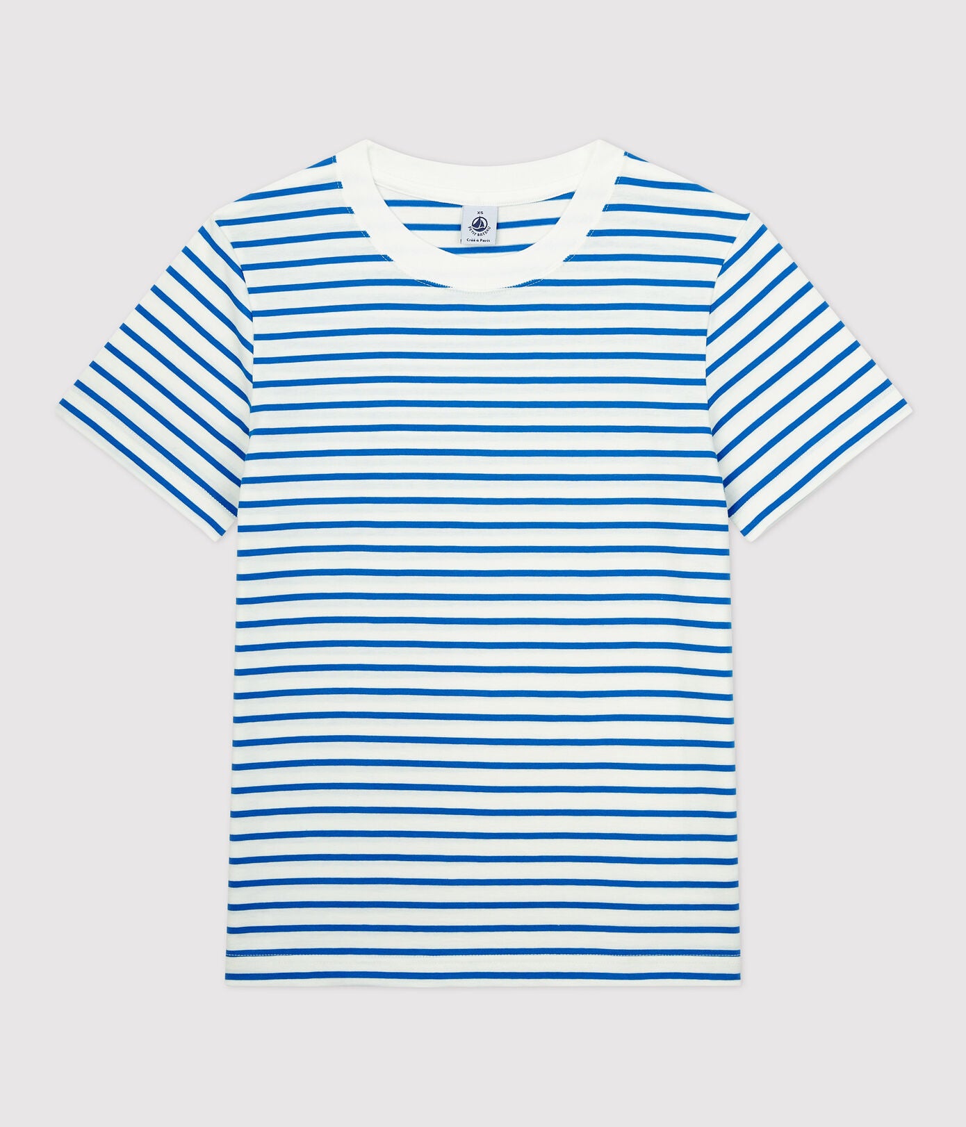 Girls Blue Stripes Cotton T-Shirt