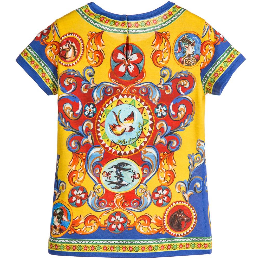 Girls Multicolor Printed Short Sleeve T-Shirt - CÉMAROSE | Children's Fashion Store - 2