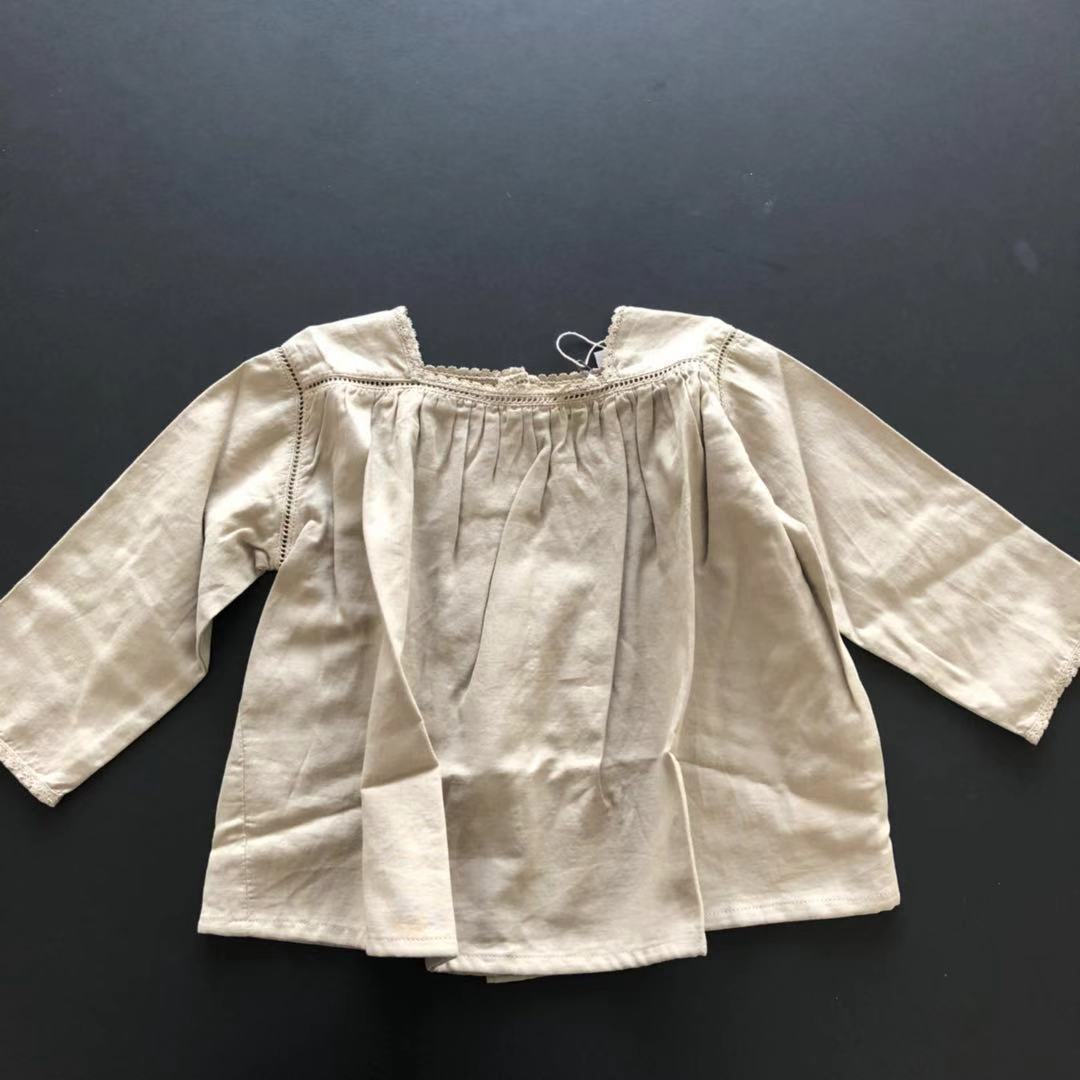 Baby Girls Beige Cotton Blouse