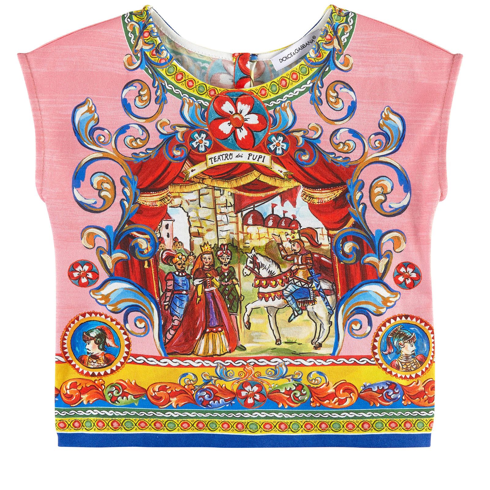 Girls Multicolor Teatro Pupi Printed Blouse - CÉMAROSE | Children's Fashion Store - 1