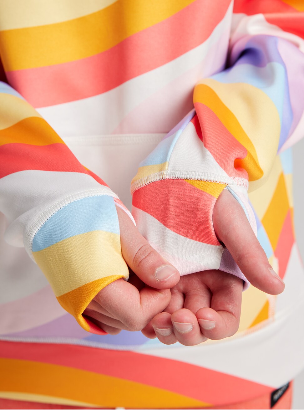 Girls Rainbow Hooded Fleece Sweatshirt