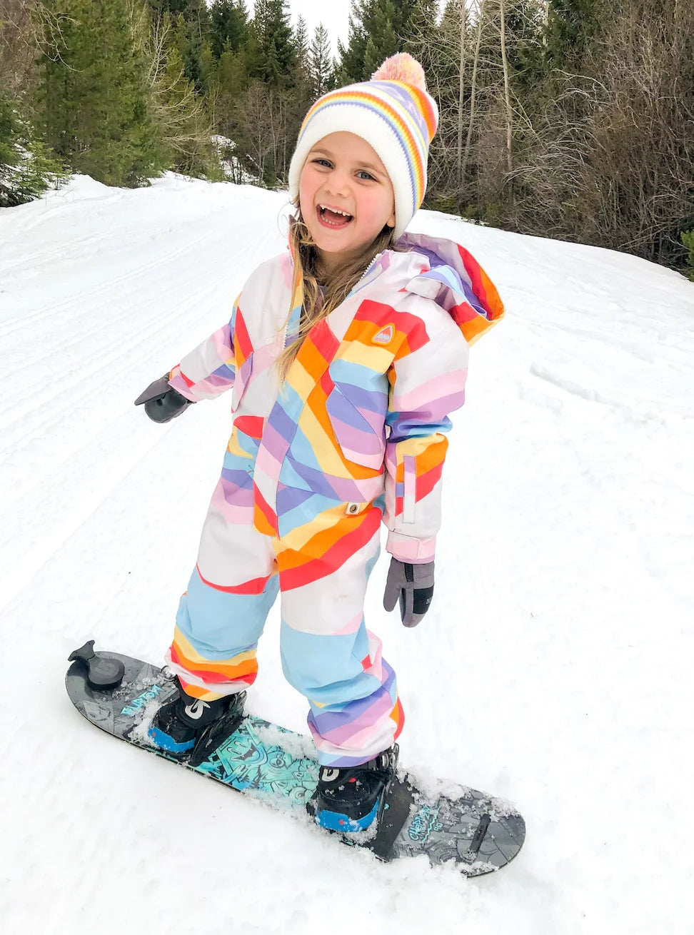 Girls Rainbow Ski Jumpsuit