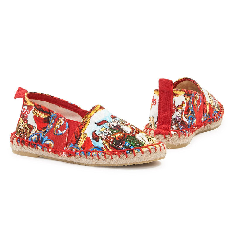 Girls Multicolor Printed Cotton Espadrille Shoes - CÉMAROSE | Children's Fashion Store