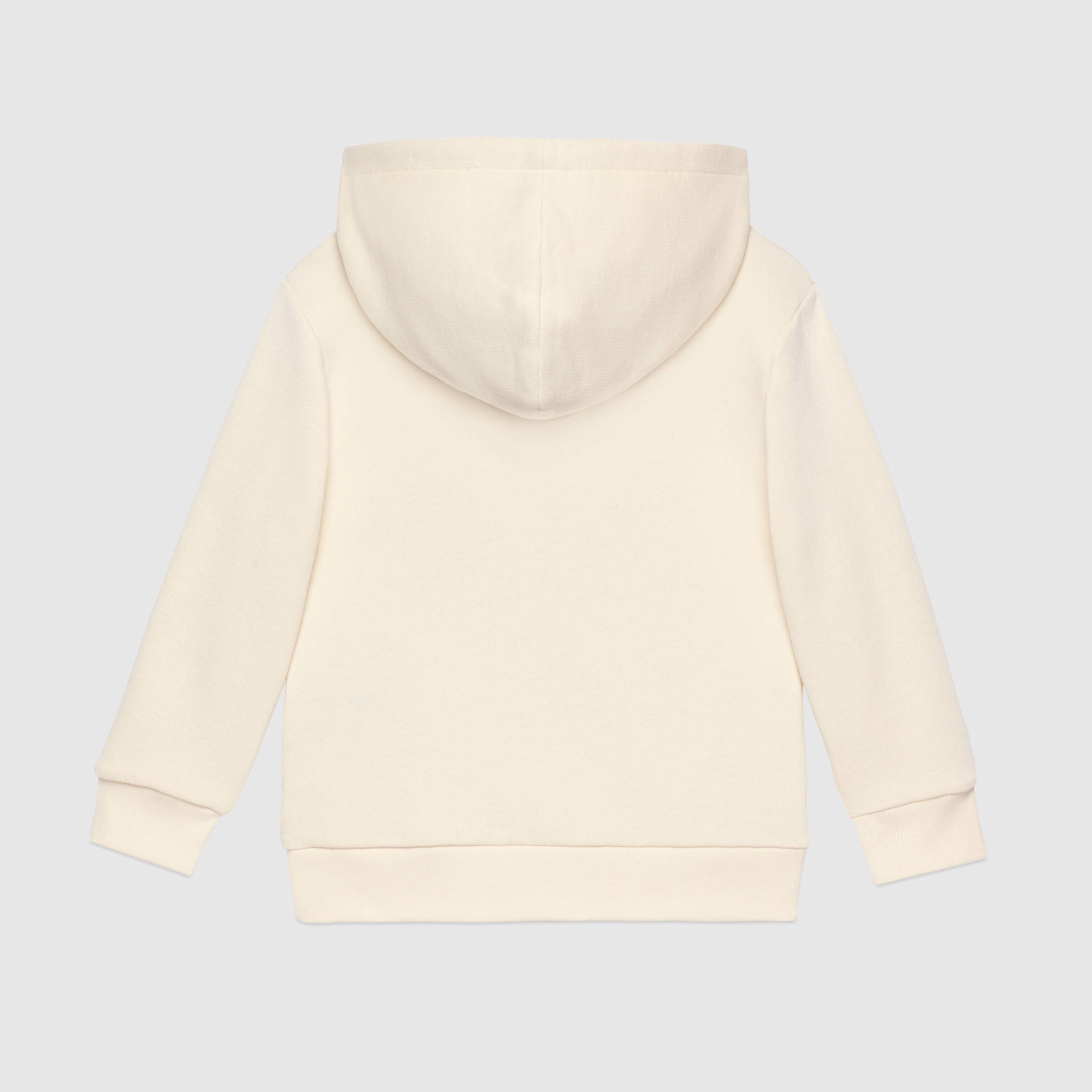 Girls White Logo Hooded Cotton Sweatshirt