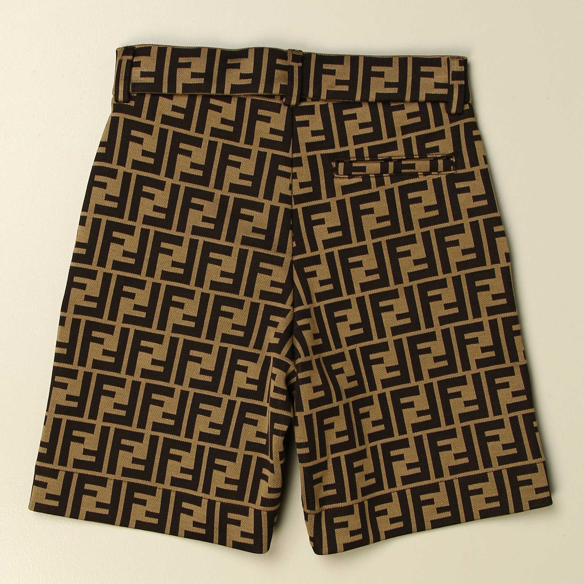 Boys Brown FF Logo Shorts