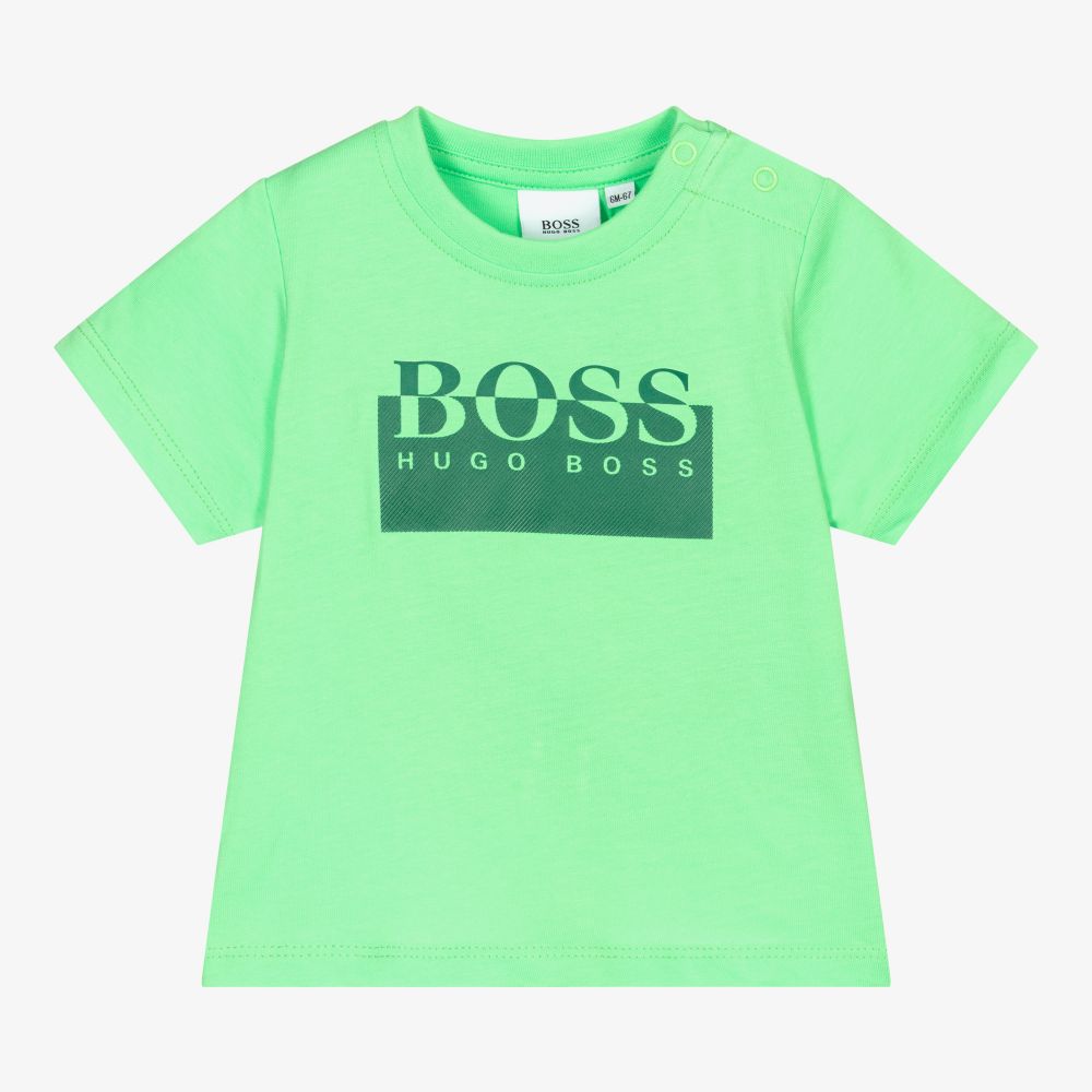 Baby Boys Green Logo Cotton T-Shirt