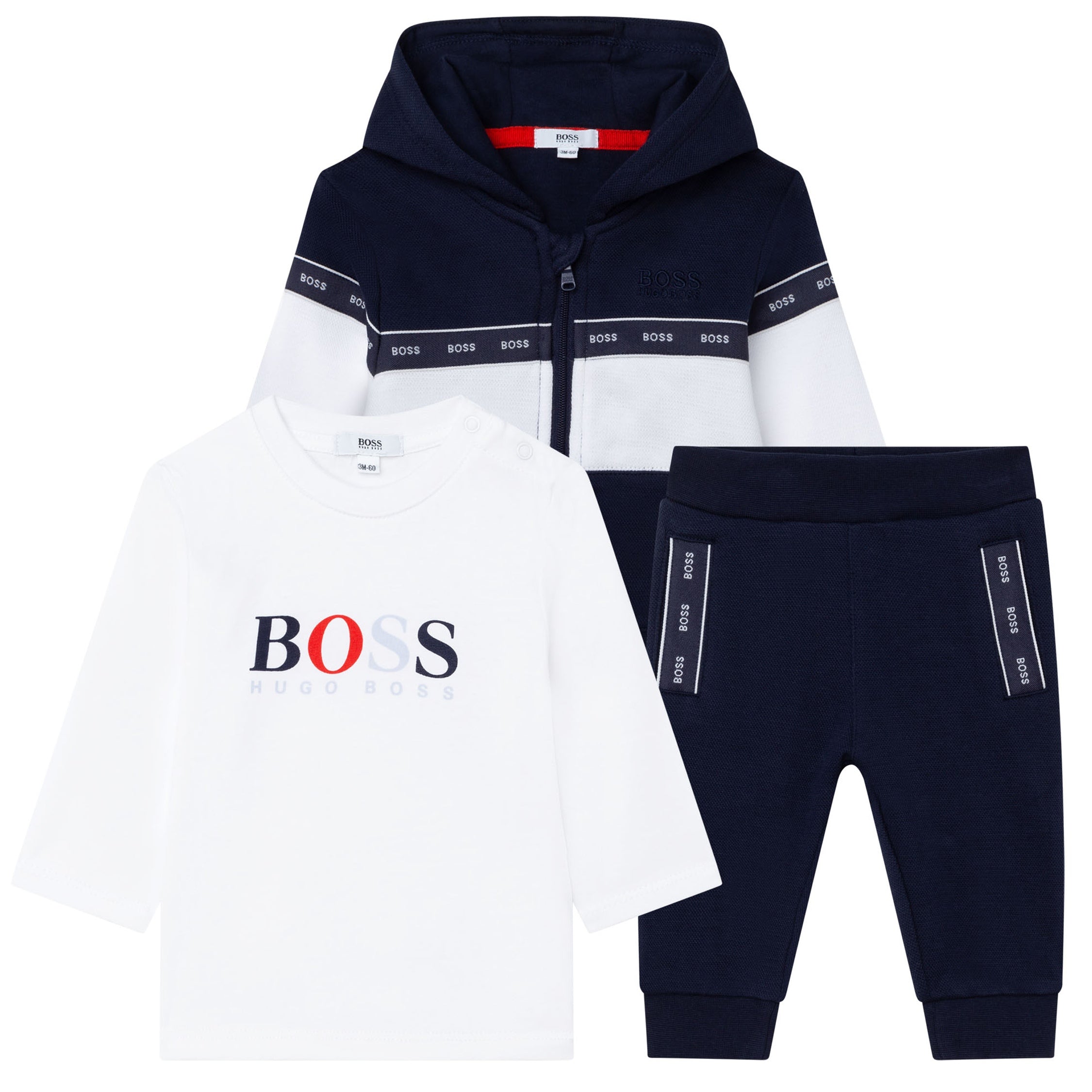 Baby Boys Navy Logo Cotton Set