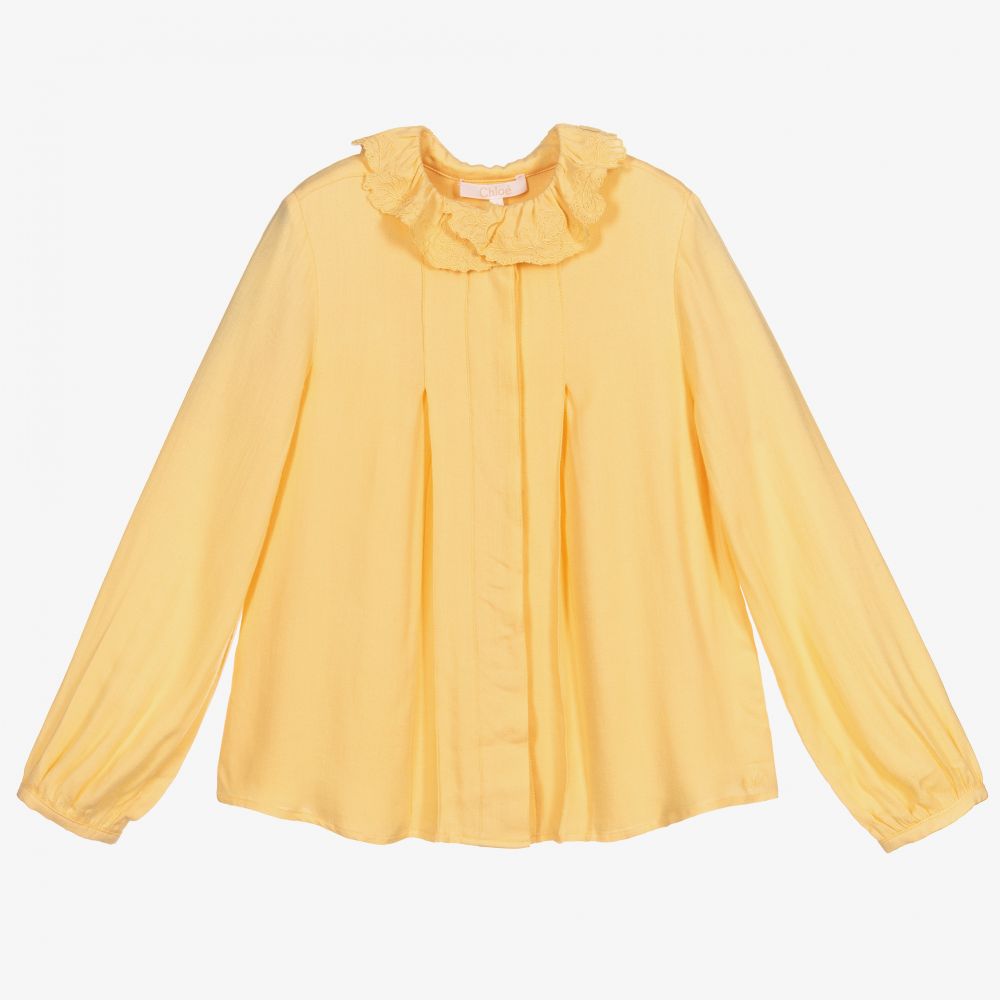 Girls Yellow Ruffle Blouse