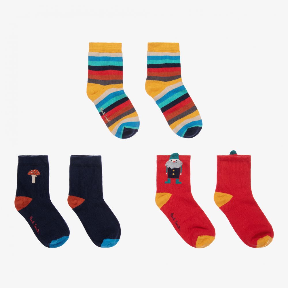 Baby Boys Multicolor Cotton Socks (3 Pack)