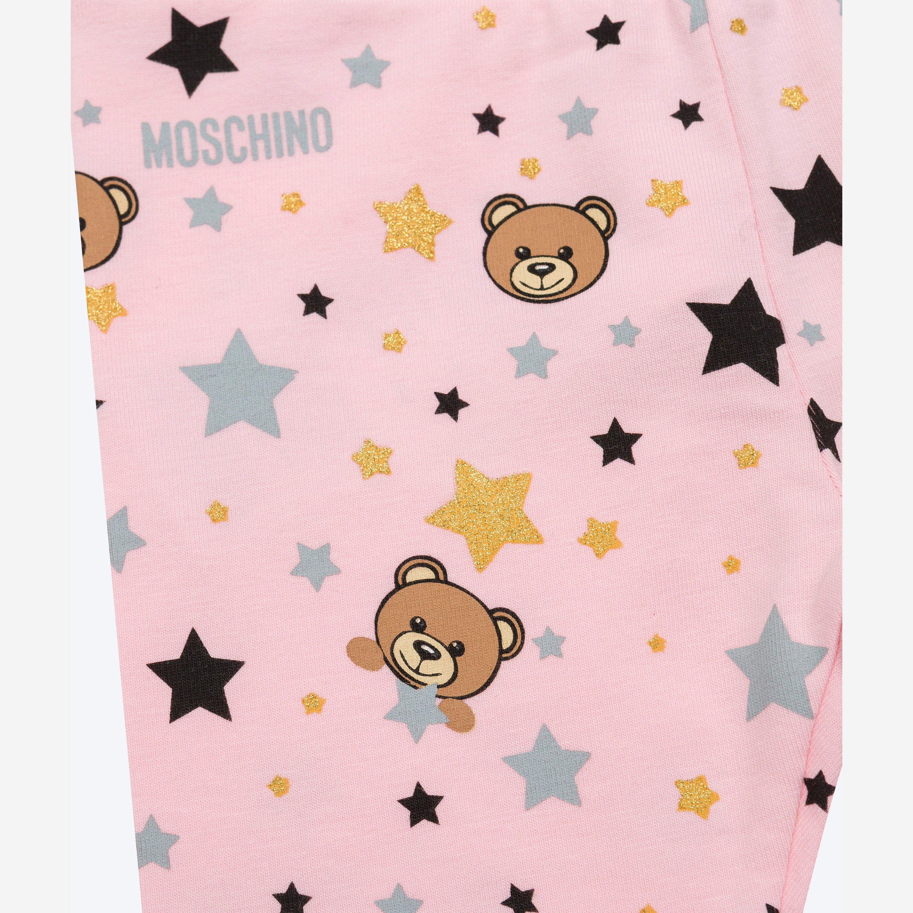 Baby Girls Pink Stars Printed Cotton Leggings