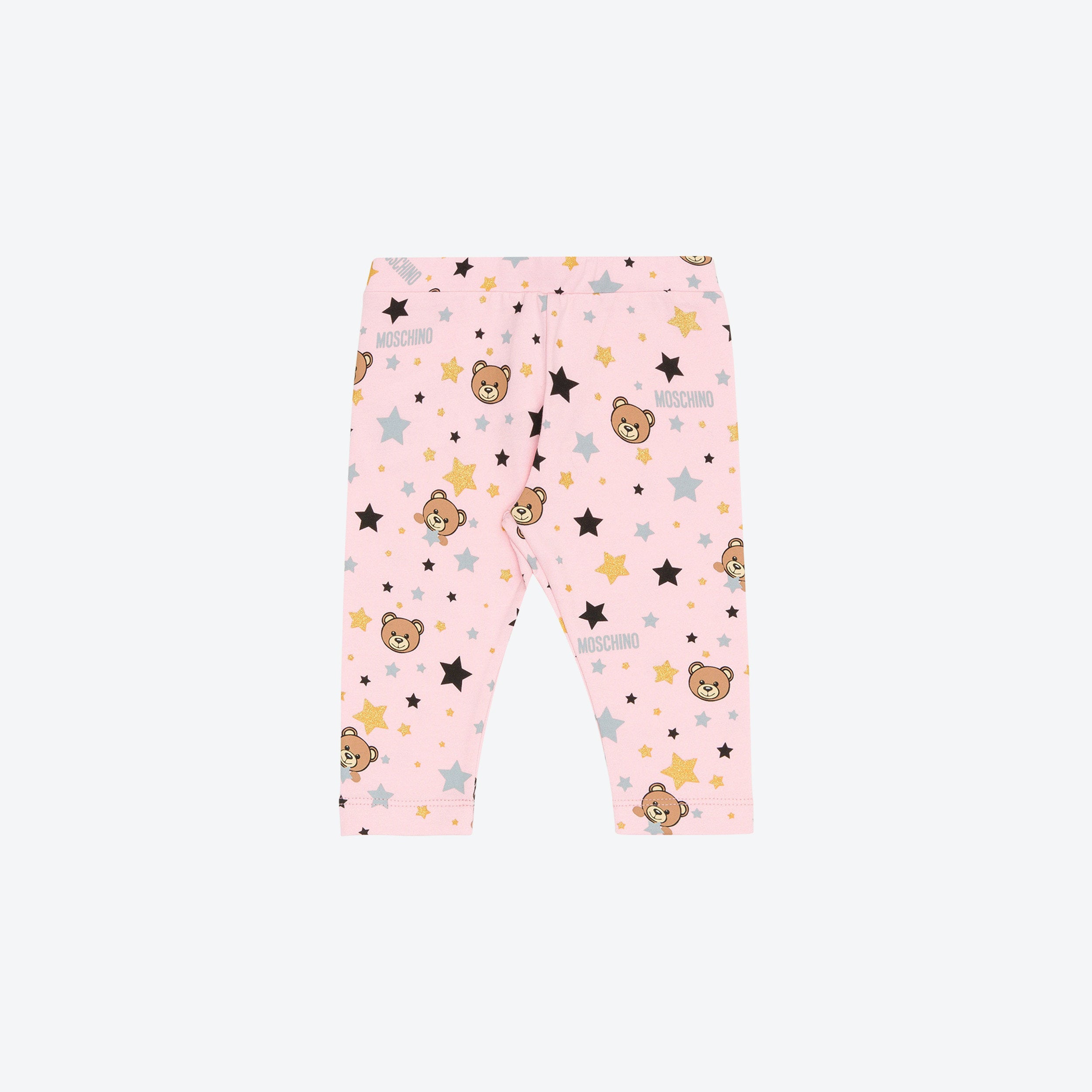 Baby Girls Pink Stars Printed Cotton Leggings