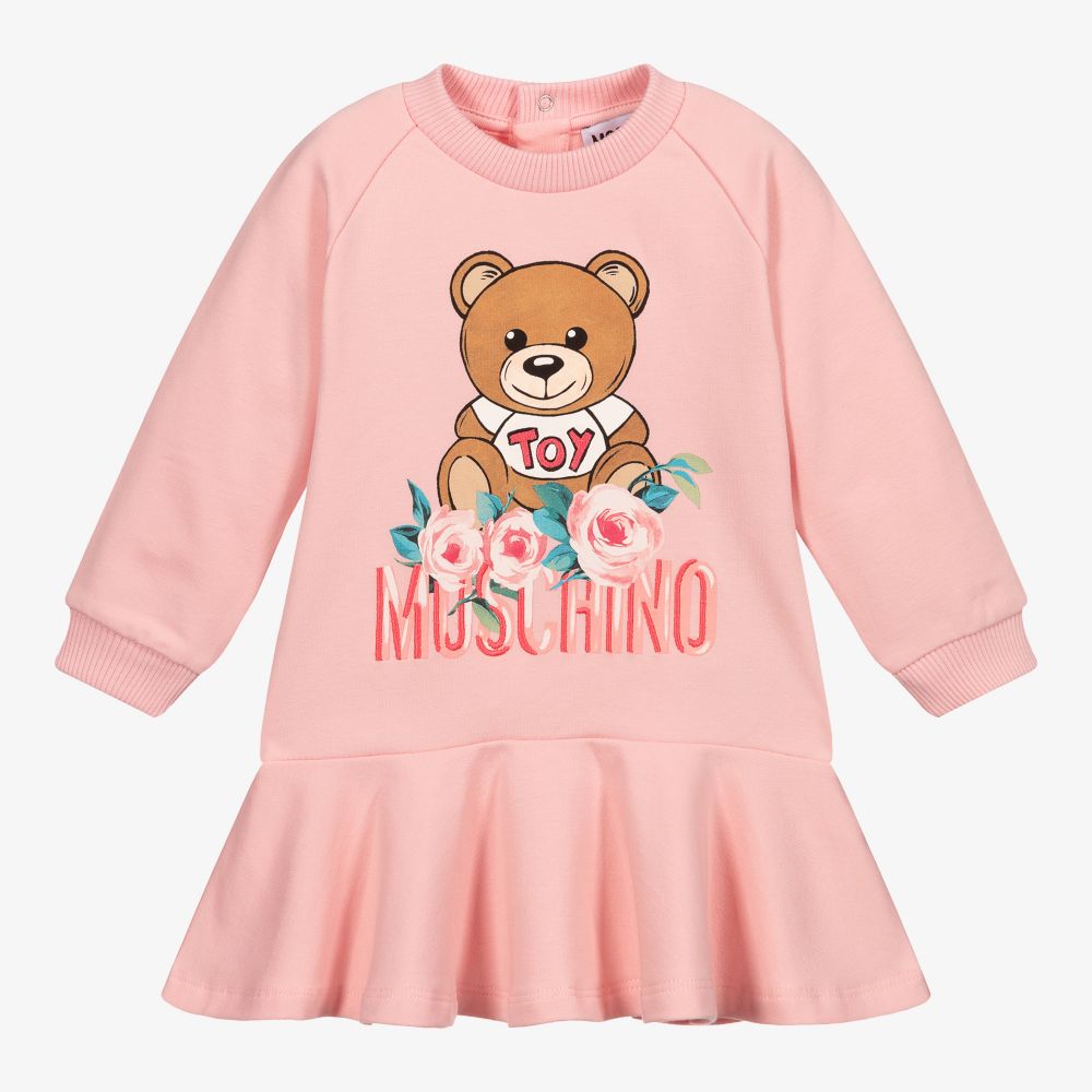 Baby Girls Pink Logo Cotton Dress