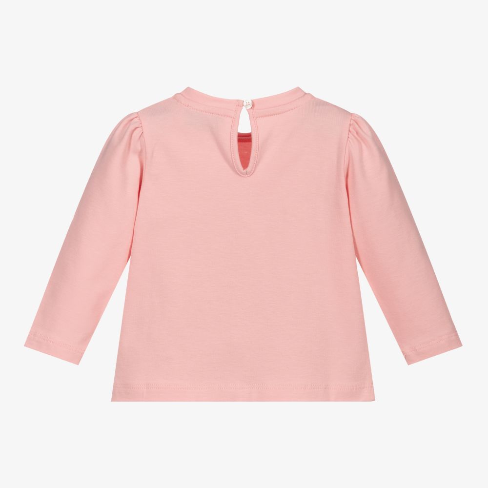 Baby Girls Pink Logo Cotton T-Shirt