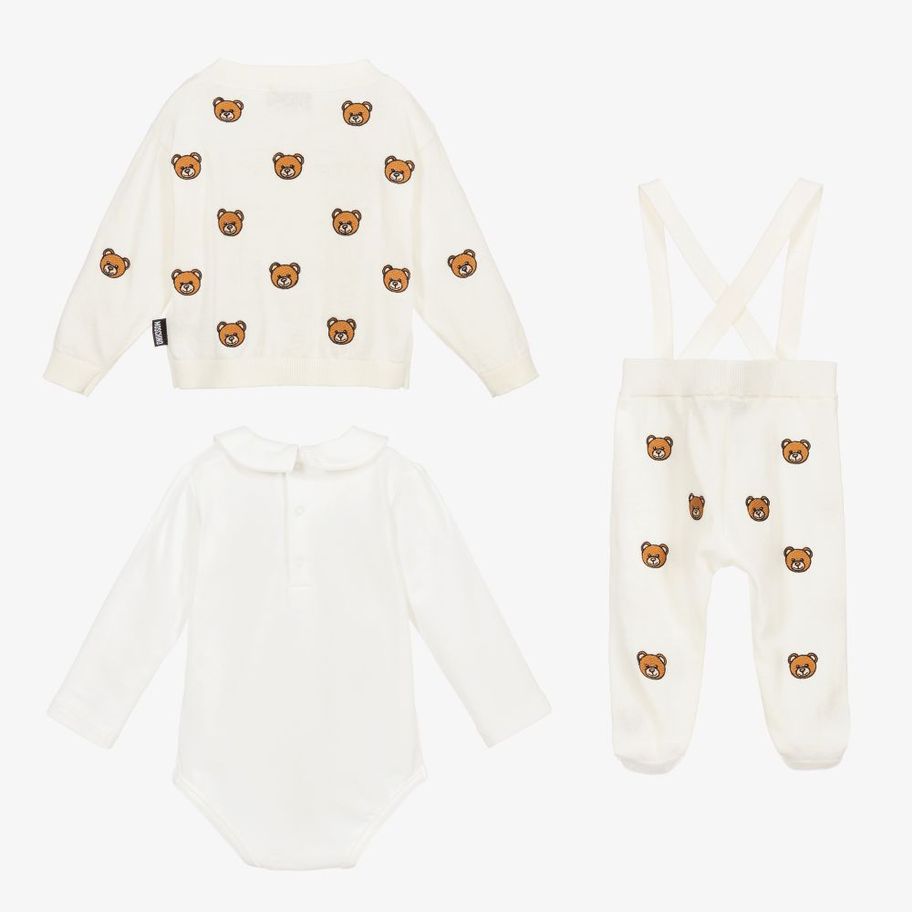 Baby Girls Ivory Knit Babysuit Set