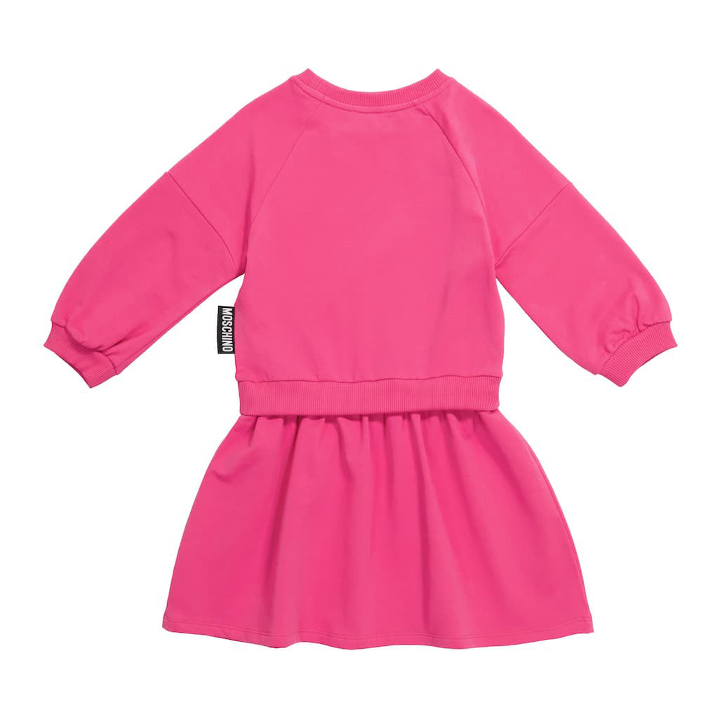 Girls Fuchsia Bear Cotton Dress