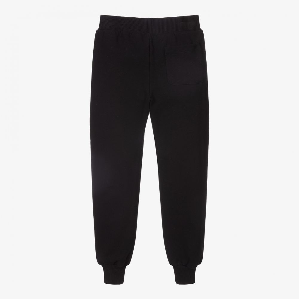 Boys & Girls Black Logo Cotton Trousers