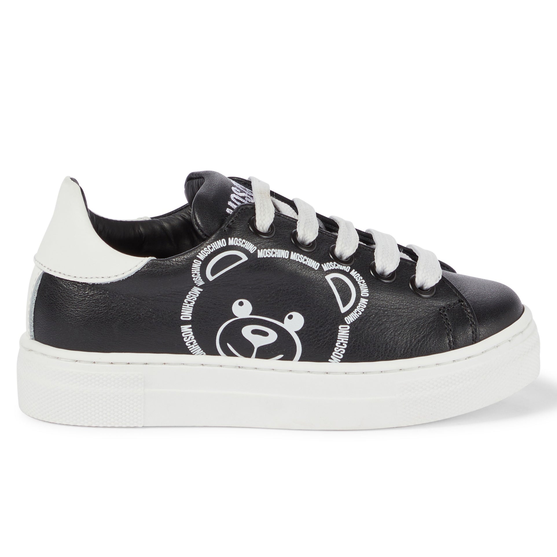 Boys & Girls Black Logo Shoes