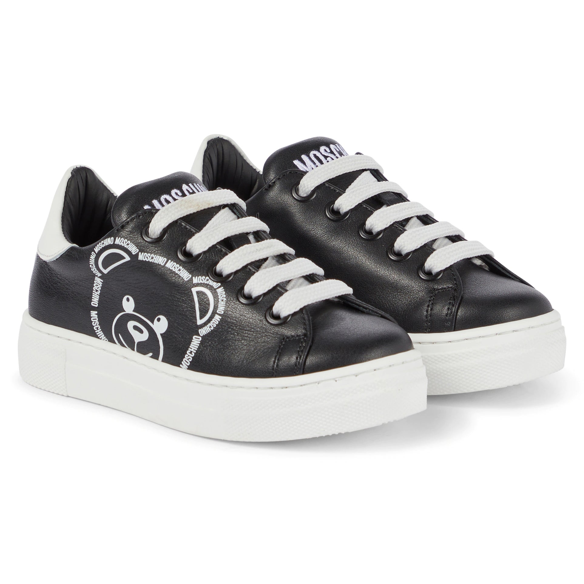 Boys & Girls Black Logo Shoes