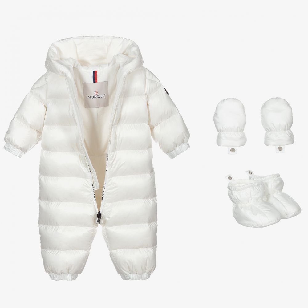 Baby Boys & Girls Ivory Padded Down Snowsuit