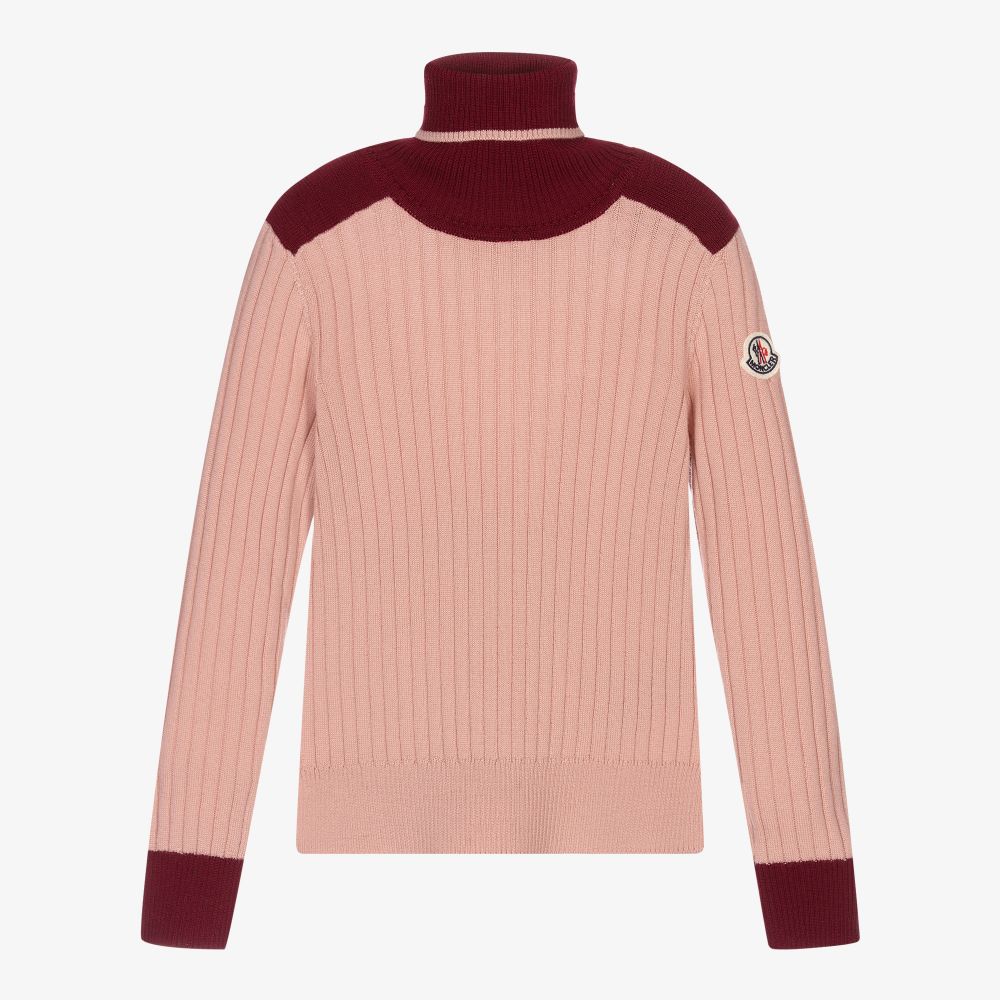 Girls Pink Logo Wool Sweater